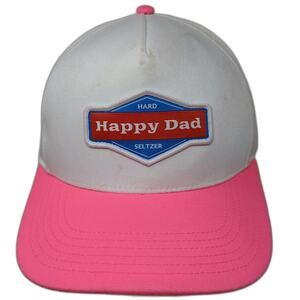 Happy Dad 5 Panel White Pink Blue Red One Size Hard Seltzer Logo Snapback Hat
